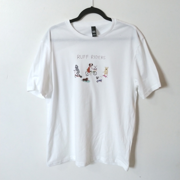 Riders Short Sleeve Crew Neck White T-Shirt - Picture 2 of 6
